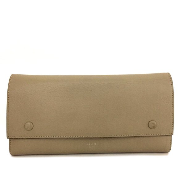 CELINE Large Flap Leather Long Bifold Wallet /1E8382 - Picture 1 of 8